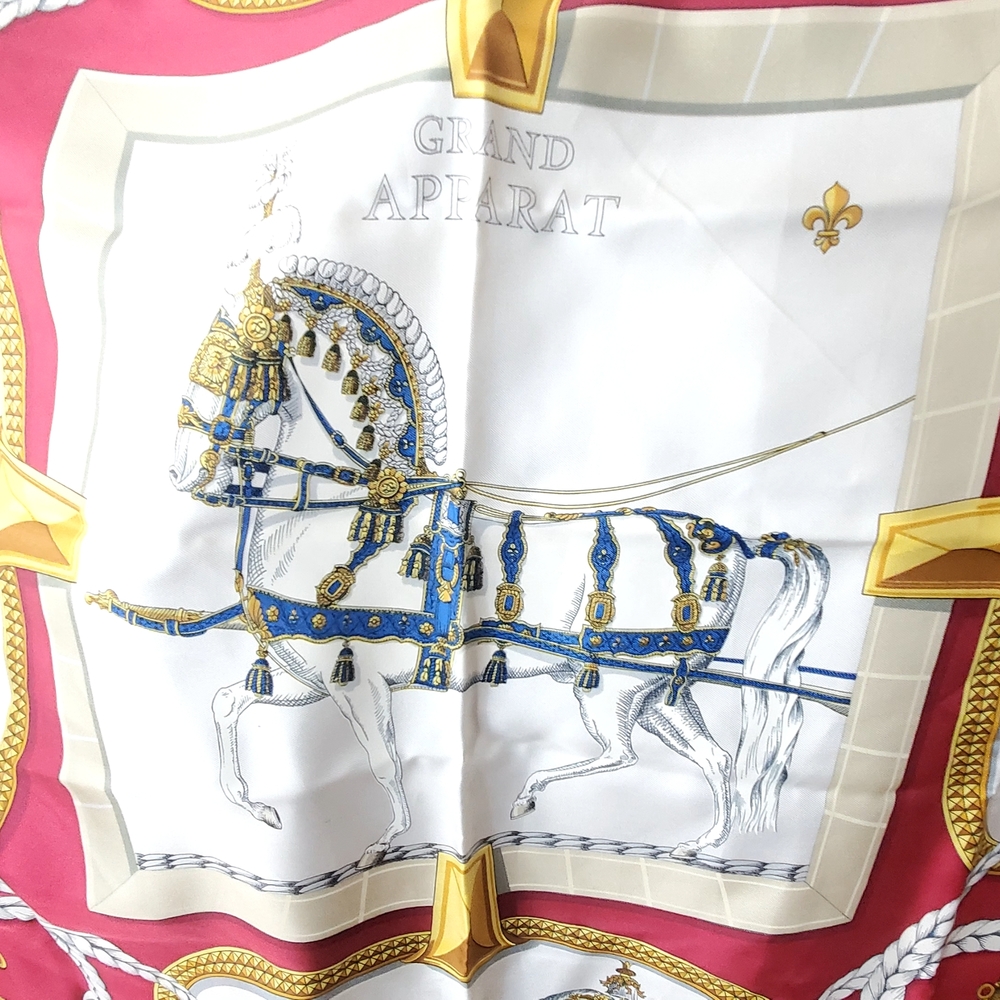 Hermes Silk Scarf in Fuscia, Yellow, White - Picture 7 of 11